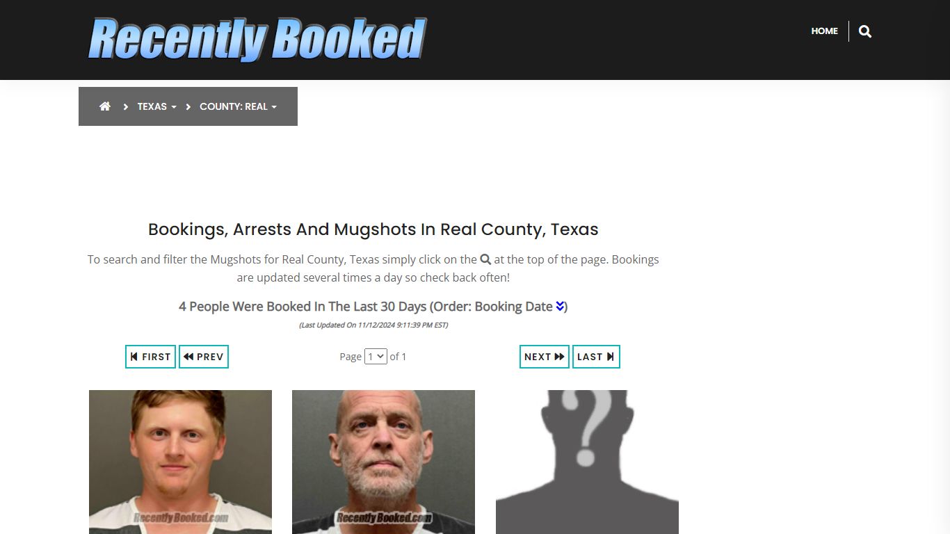 Bookings, Arrests and Mugshots in Real County, Texas - Recently Booked