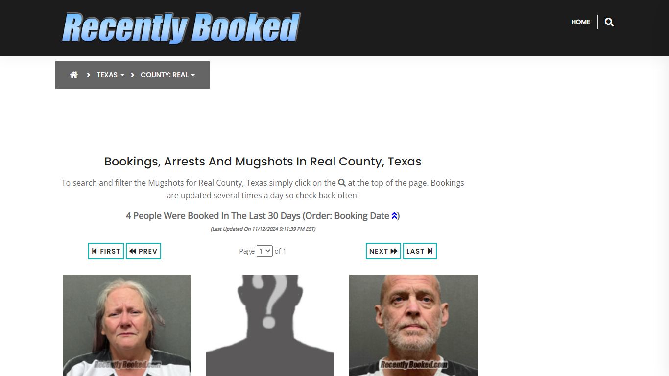 Bookings, Arrests and Mugshots in Real County, Texas - Recently Booked