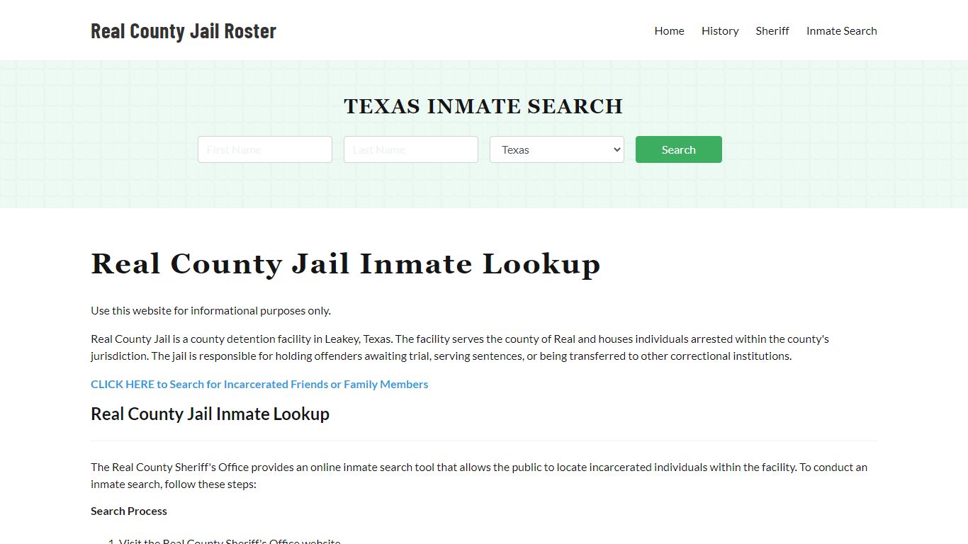 Real County Jail Roster Lookup, TX, Inmate Search