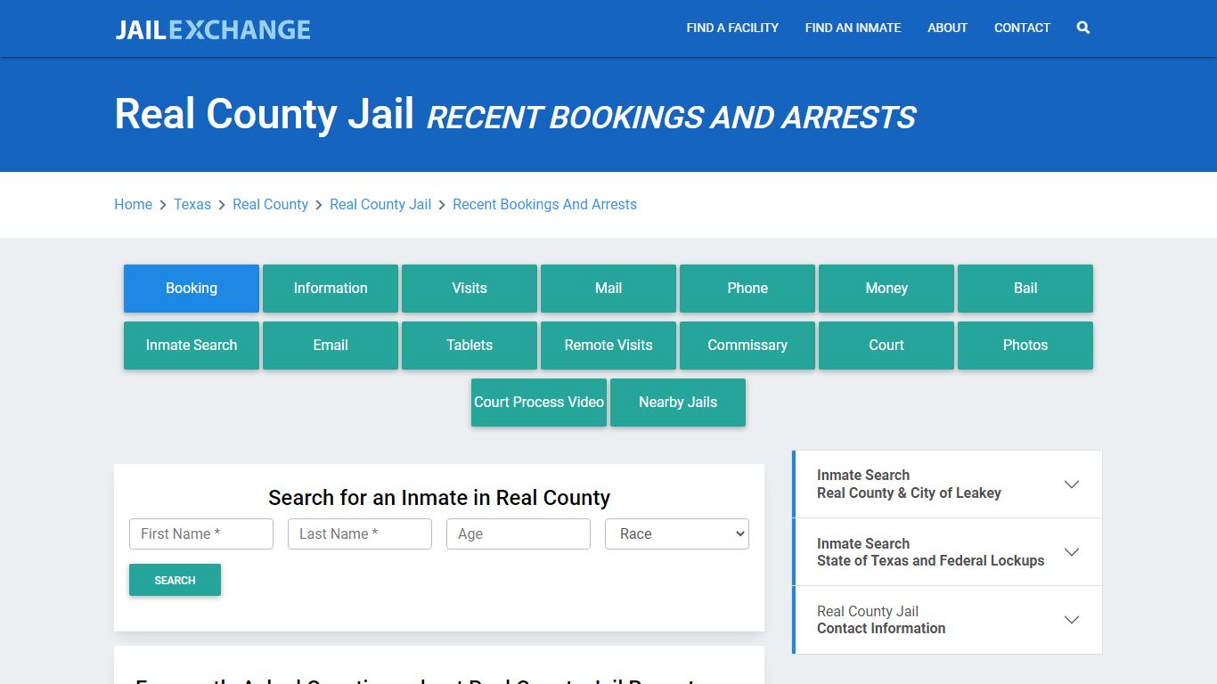 Real County Jail Recent Bookings And Arrests - Jail Exchange