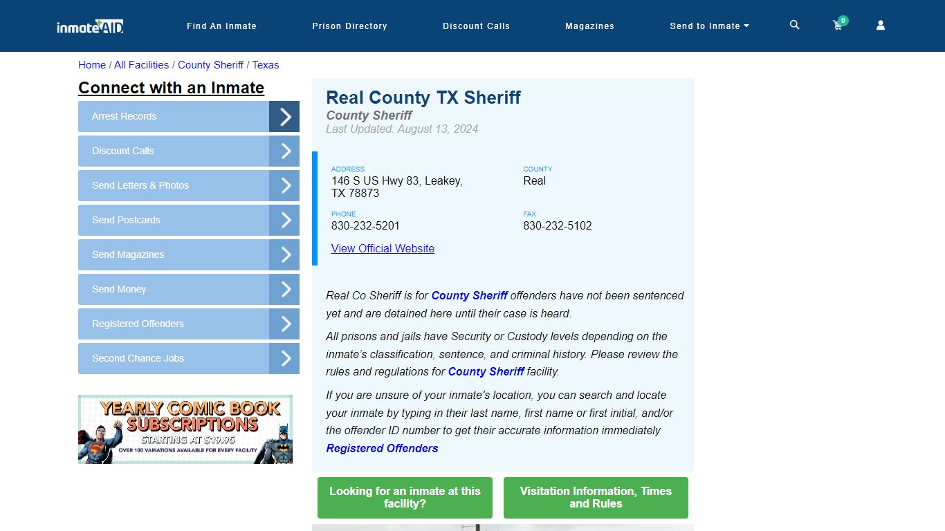 Real County TX Sheriff & Arrest Search - InmateAid